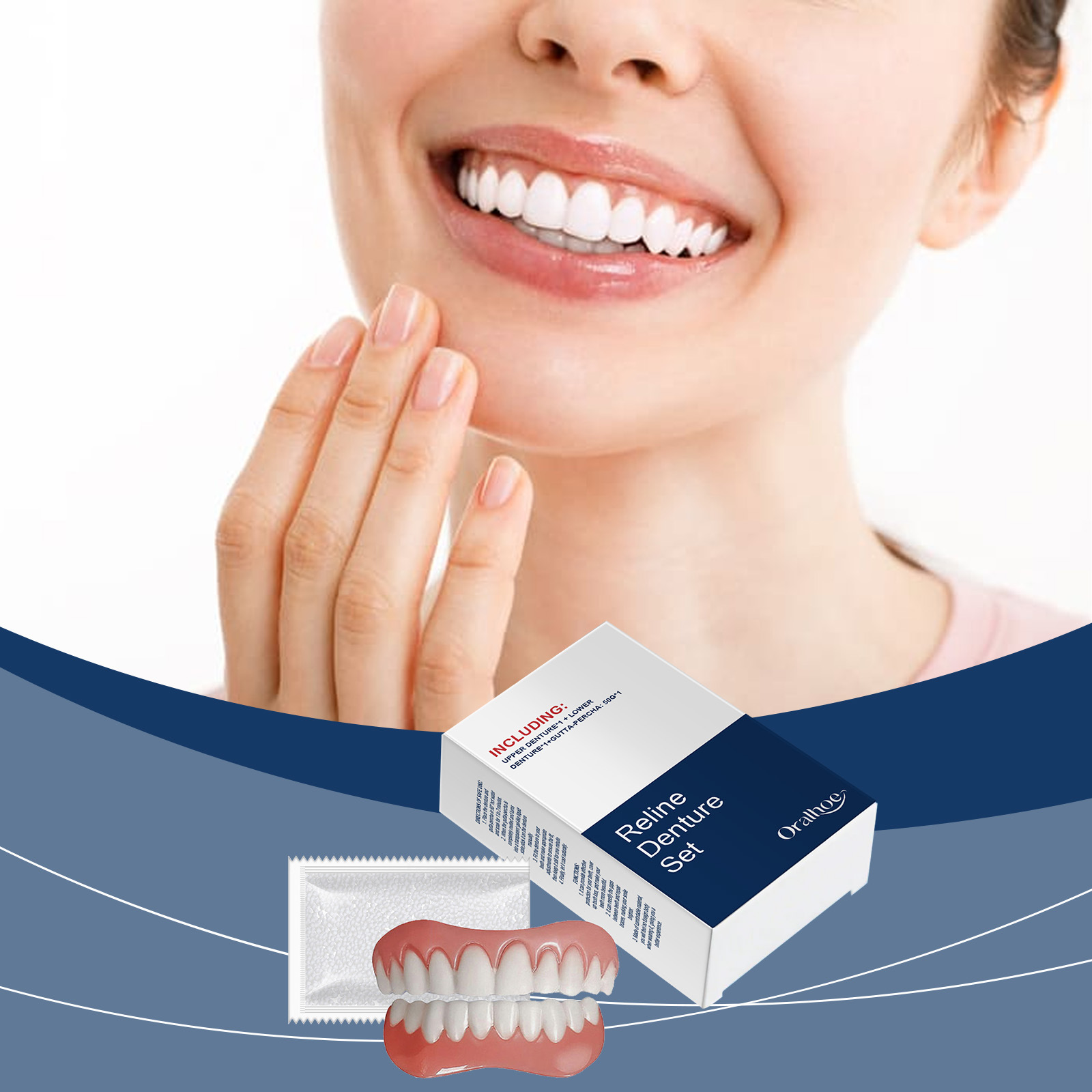 Teeth Whitening Veneers - 入れ歯、仮歯、一時的な歯、口腔シミュレーション、矯正器具、上歯、下歯、ベニア、入れ歯、ホワイトニング、矯正用シリコン入れ歯