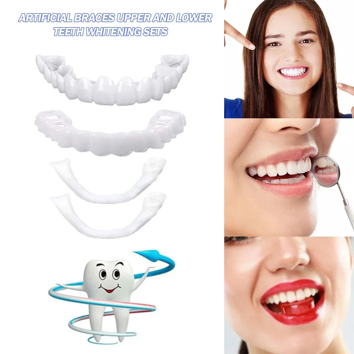 Teeth Whitening Veneers - 歯のベニア、ホワイトニング、入れ歯、歯列矯正、一時的な義歯カバー、完璧な笑顔、快適なフィット感、義歯キット
