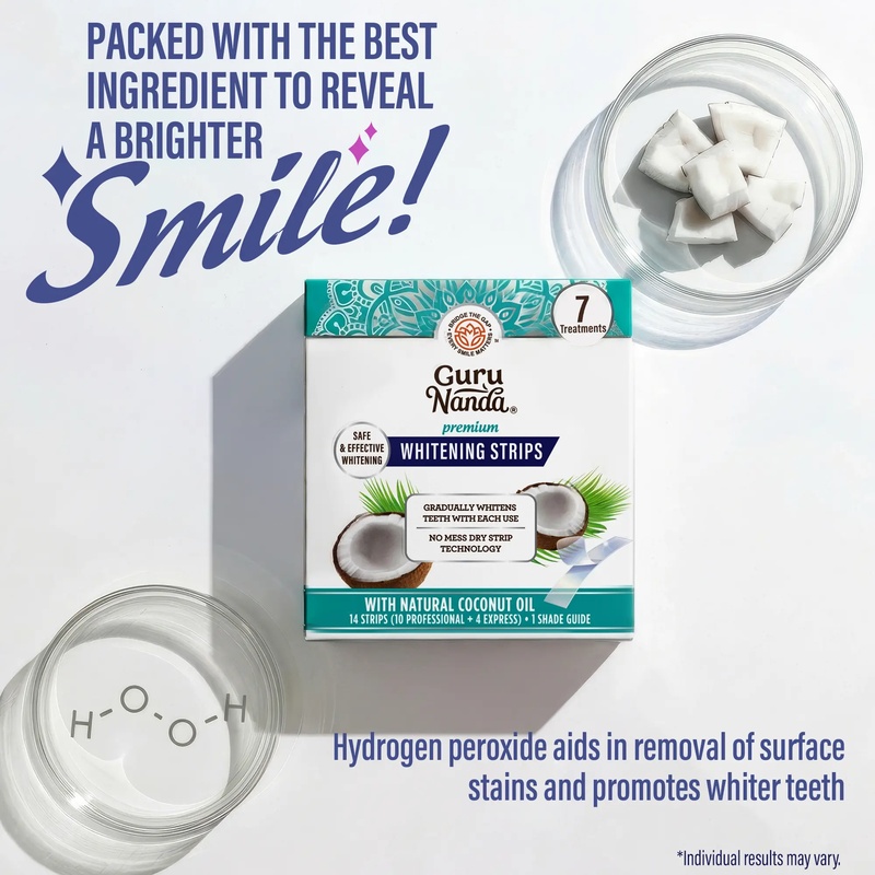 Teeth Whitening Xylitol - グルナンダ 歯のホワイトニングストリップ 7日間使用 7パック入り 各パック2枚入り 滑り止め加工済み