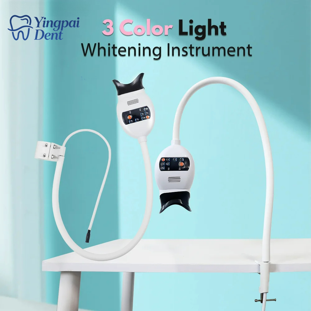 Teeth Whitening Free - 調整可能な3色LED歯のホワイトニング促進器、歯科用コールドライトランプ、プロフェッショナル漂白機、歯科クリニックツール