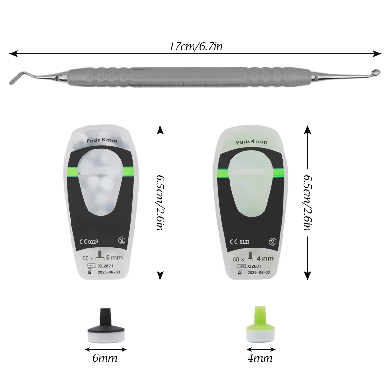 Teeth Whitening Foam - 歯科用コンポジットキット、フォームパッド成形ツール、ハンドル付きスパチュラ、光硬化性レジン、歯のホワイトニングおよび充填材用