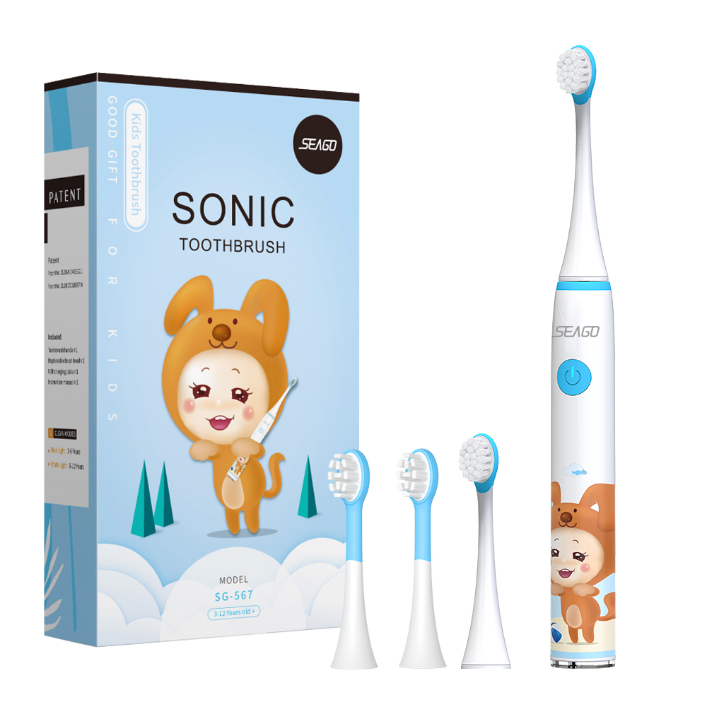 Electric Toothbrush Sonic - Seago SG-567 キッズ電動歯ブラシ キュートでスリムな携帯型 IPX7 防水