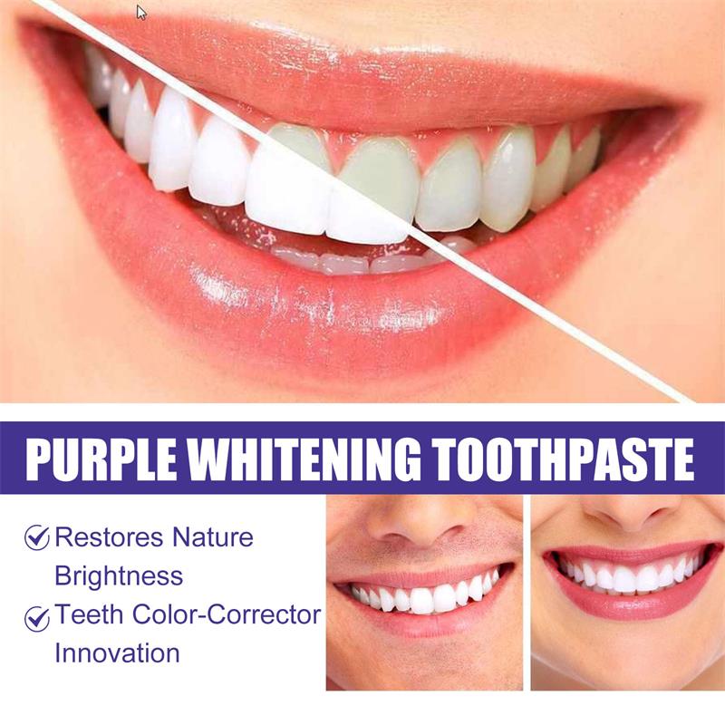 9D パープル歯磨き粉ムース 黄ばんだ歯の汚れ除去用集中ステ - Teeth Whitening Foam のレビューと価格