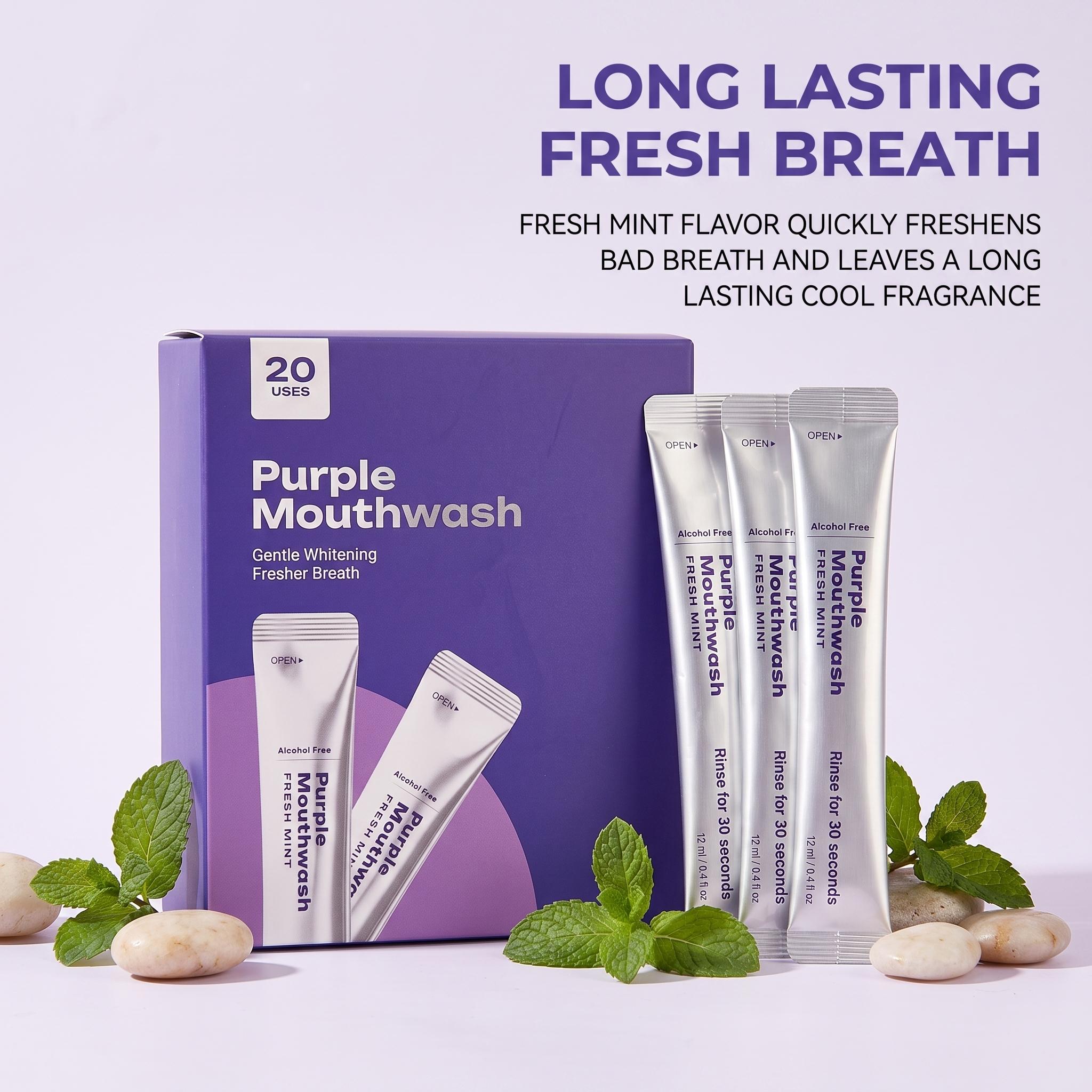 20パック パープルマウスウォッシュ 歯のホワイトニング、歯 - Teeth Whitening Xylitol のレビューと価格