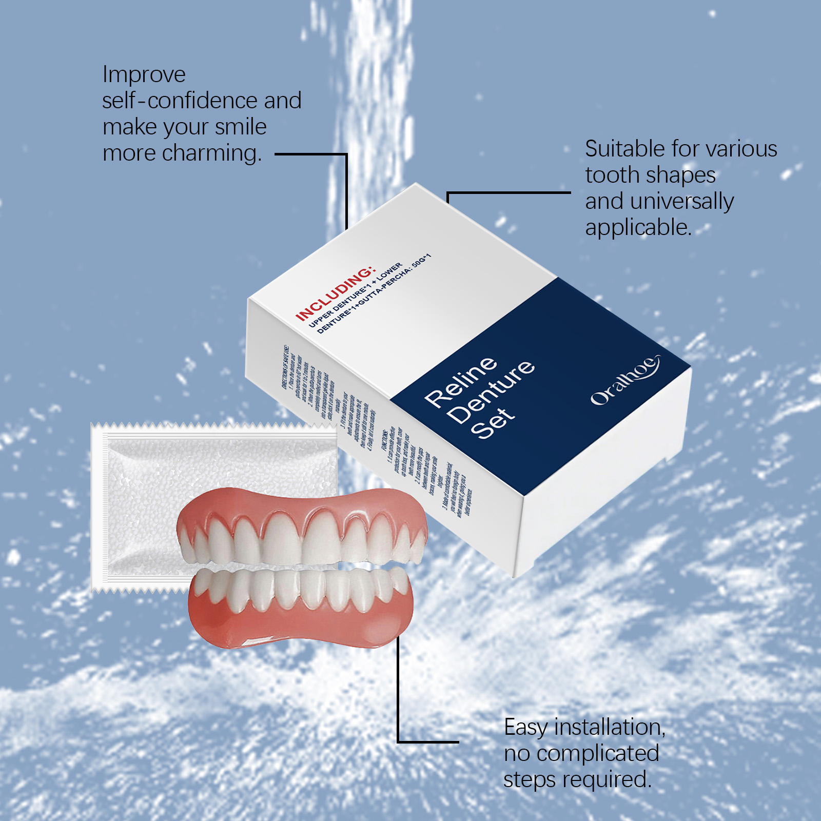 入れ歯、仮歯、一時的な歯、口腔シミュレーション、矯正器具、上 - Teeth Whitening Veneers のレビューと価格