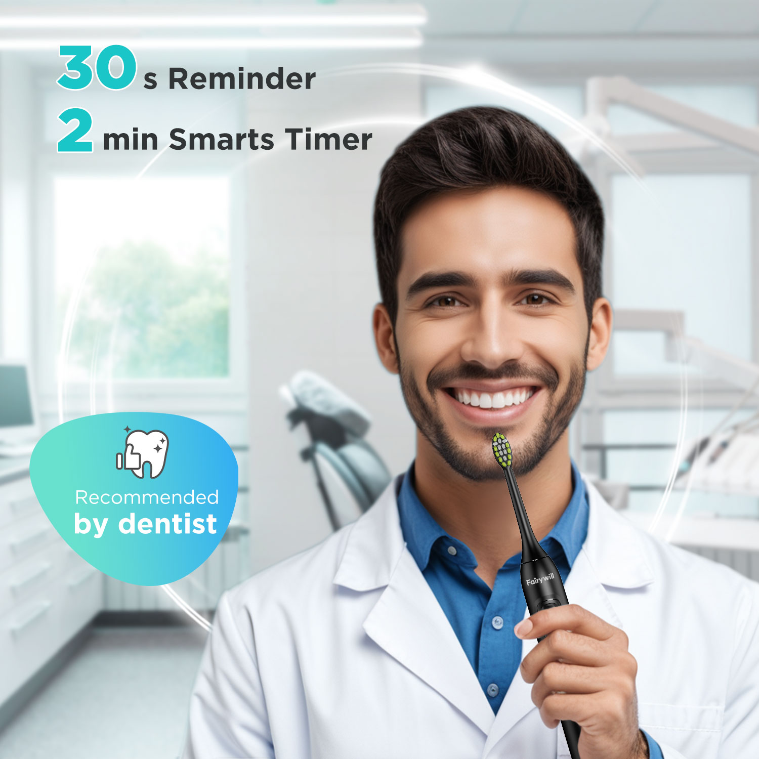 Fairywill-大人用電動ソニック歯ブラシ,防水電子歯ブ - Electric Toothbrush Sonic のレビューと価格