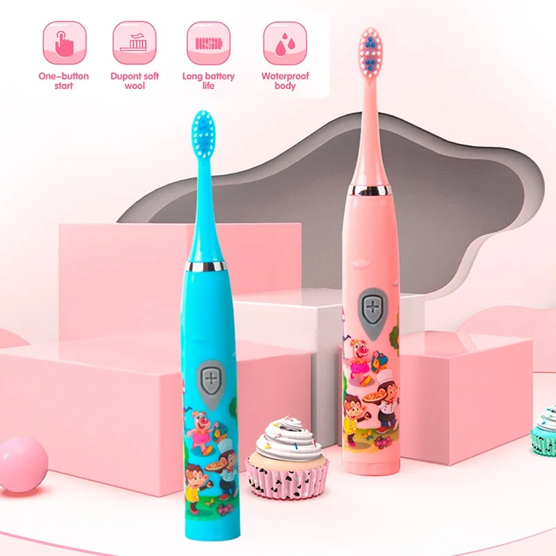 子供用ソニック電動歯ブラシ,防水,カラフル,漫画,子供用,ソ - Electric Toothbrush Sonic のレビューと価格