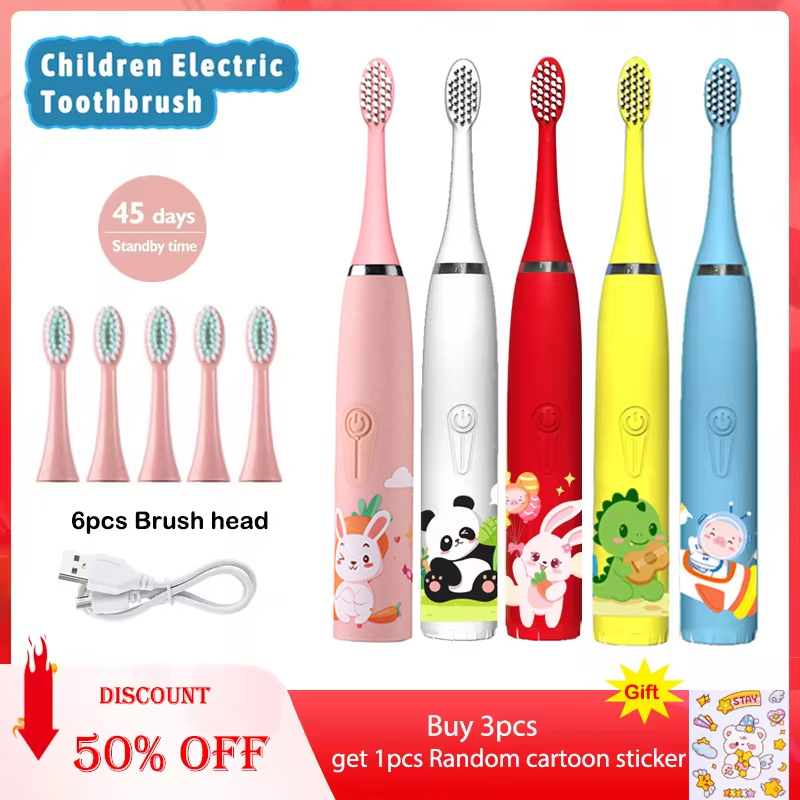 子供のための交換用ヘッド付き電動歯ブラシ,充電式,カラフル, - Electric Toothbrush Sonic のレビューと価格